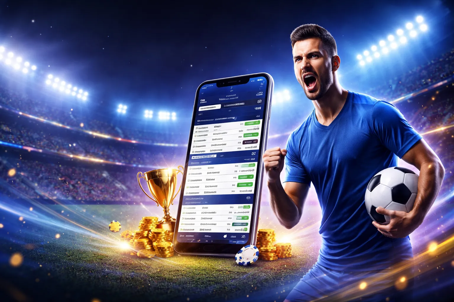 Sân vận động đầy ắp khán giả với logo 888 bet app